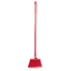 image of Carlisle 41082EC05 Sparta Duo‑Sweep Angle Broom, 56" Handle, Flagged Polyester Bristles, Red