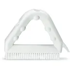 image of Carlisle 41323EC01 Sparta Tile & Grout Brush, 9" Triangular, Brown Plastic Handle