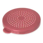 image of Carlisle 425155 Shaker/Dredge Lid, 3-1/8" Diameter, Medium, Perforated Top, Rose Plastic
