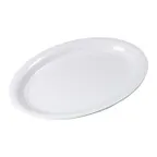 image of Carlisle 4384002 Oval White Melamine Serving Platter 21" L x 15" W, Rimmed Dishwasher‑Safe BPA Free
