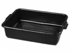 image of Carlisle 4401003 Comfort Curve™ Bus Box, 1-Compartment, 20"L x 15"W x 5"H, Black HDPE, Rims, NSF Certified