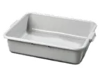 image of Carlisle 44010SKD23 Bus Box, 1-Compartment Gray HDPE, 20"L x 15"W x 5"H, Rims, Stackable