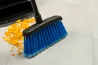 image of Carlisle 4685914 Duo‑Sweep Lobby Broom, 30" Length, Black Metal Handle, Balanced, Blue Finish