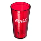 image of Carlisle 52163550D Red Textured Tumbler, 16oz, SAN Plastic, Stackable, BPA‑Free, Dishwasher‑Safe