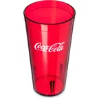 image of Carlisle 52203550 Coca-Cola Stackable Tumbler – 20 oz, Red Textured, SAN BPA‑Free, Dishwasher Safe