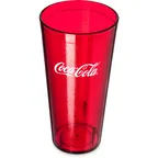 image of Carlisle 52243550H Coca-Cola Stackable Tumbler, 24 oz, Red Textured SAN, BPA Free, Dishwasher Safe