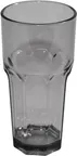 image of Carlisle 581418 - 14 oz Black Textured SAN Tumbler, Faceted Shape, Dishwasher Safe, BPA Free