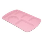 image of Carlisle 586500 - Left Handed 6-Compartment Melamine Tray, 14.5" x 10", Green, Dishwasher Safe