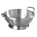 image of Carlisle 60278 Colander, 8 Qt., 12" Dia. X 5" Deep, Aluminum, Satin Finish