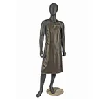 image of Carlisle 604VBA-BR Bib Apron – 25" x 28", Brown, Waterproof, Fire‑Retardant, Naugahyde Vinyl