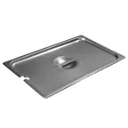 image of Carlisle 607000CS Full-Size Steam Table Pan Cover, Slotted, 24‑Gauge 18/8 Steel, Dishwasher Safe