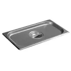 image of Carlisle 607130C Steam Table Pan Cover, 1/3-size with Handle, 24‑Gauge 18/8 Stainless Steel, NSF