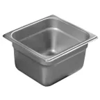 image of Carlisle 607164 DuraPan™ Steam Table Pan, 1/6-size, 2 qt, 4" deep, Stainless Steel, NSF