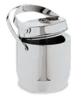image of Carlisle 609190 Ice Bucket, 1.5‑Quart Double‑Wall, Flat Handle, Hinged Lid, Stainless Steel Finish