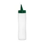 image of Carlisle 71277 - 17oz Clear Translucent Squeeze Oil/Sauce Bottle, Green Cap, Dishwasher Safe