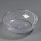 image of Carlisle 721007 Clear 10" Salad Bowl 3-4 Qt Polycarbonate Pebbled Scratch-ResFreezer/Dishwasher Safe