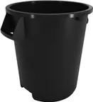 image of Carlisle 84101003 Bronco™ 10‑Gallon Trash Bin, 17‑9/20" H x 15‑3/5" Dia., Black Polyethylene, USA