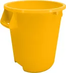 image of Carlisle 84101004 Bronco™ 10‑Gallon Bin, 17‑9/20" H x 15‑3/5" Dia., Yellow Polyethylene, Stackable