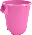 image of Carlisle 84101026 10‑Gallon Round Trash Bin, 17" H x 15" Dia., Pink Polyethylene, NSF - 1/Each