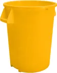 image of Carlisle 84102004 Bronco™ 20‑Gallon Trash Bin, 23" H x 19.95" Dia., Yellow, Stackable - 1/Each