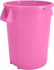 image of Carlisle 84104426 Bronco™ 44‑Gallon Round Pink Polyethylene Trash Bin, Stackable - 1/Each