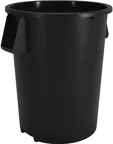 image of Carlisle 84105503 Bronco™ 55‑Gallon Trash Can, 33"H x 26½" Black Polyethylene, NSF, Stackable