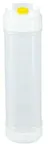 image of Carlisle 857320M San Jamar EZ-Kleen 20 oz Squeeze Bottle, White with Yellow Cap, Viscosity, Pack