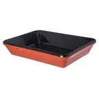 image of Carlisle 8919406 - 12" Rectangular Melamine Black-Terra Cotta Platter, 2.9 Qt, Dishwasher Safe