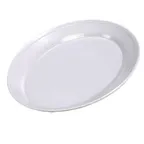 image of Carlisle ARR12002 Oval Melamine Serving Platter, 12" L x 8-1/2" W, White, Dishwasher Safe, NSF