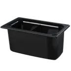 image of Carlisle CM110303 Coldmaster Food Pan, 1/3-size, 6" Deep, Divided, Gel‑Insulated, Impact‑Resistant ABS Black