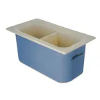 image of Carlisle CM1103C1402 Coolcheck Food Pan, 1/3 Size 3.4 Qt, 6" Deep, White/Blue ABS, Color Changing