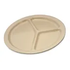 image of Carlisle KL10225 - 10" Tan Melamine 3‑Compartment Plate, Dishwasher Safe, NSF Certified