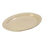image of Carlisle KL12625 Tan Oval Melamine Platter 13-1/2" x 9-3/4", Dishwasher Safe, BPA Free, NSF