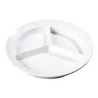 image of Carlisle KL20302 - 8" White Melamine 3‑Compartment Plate, Dishwasher Safe, BPA‑Free