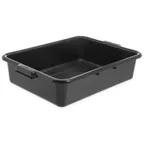 image of Carlisle N4401003 Comfort Curve™ Tote Box, 20"L x 15"W x 5"H Black HDPE, 1‑Compartment, Stackable, Handles