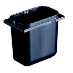 image of Carlisle P9700BK Fountain Jar 2‑Quart Black Plastic, 4‑1/8" W x 7‑17/32" D x 7" H, Fits Topping Bar