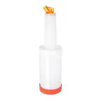 image of Carlisle PS601N24 Store 'N Pour Quart Complete Container, 32 oz, Orange, Polyethylene, BPA Free