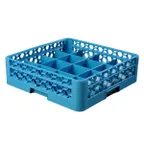 image of Carlisle RC16-114 OptiClean Dishwasher Cup Rack, 16‑Compartment Blue Polypropylene, Double‑Wall Construction