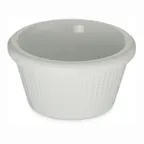 image of Carlisle S29202 Plastic Ramekin, 2 oz, 2‑13/16" Dia, Fluted White Melamine, NSF BPA‑Free
