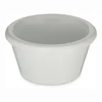image of Carlisle S85202 - 2 oz White Melamine Ramekin, 2‑5/8" Dia, Stackable, NSF, BPA‑Free