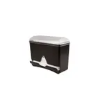 image of Carlisle ST250 Straw Dispenser - Black Plastic, Single, 8" H x 10" W x 4-1/4" D, 250 Straw Cap, Lid