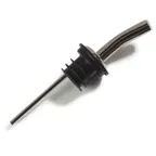 image of Carlisle WPM2538 Pour-Rite Liquor Pourer, Free-Flow Spout, Chrome, SAN Screen, Dishwasher Safe, Black Spout