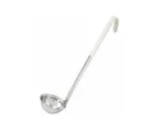 image of Concasse MCCAI015B Stainless Steel Ladle, 1-1/2oz., White Plastic Handle, 1 Piece