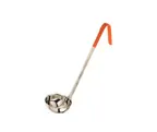 image of Concasse MCCAI08NA Serving Ladle, 8oz., Stainless Steel with Orange Plastic Handle