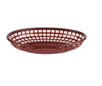 image of Concasse MCCANBR - Oval Plastic Food Basket, 10-1/4" W x 6-3/4" D x 2" H, Brown, Food Service