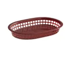 image of Concasse MCCANBRL - Oval Deluxe Plastic Food Basket, 10-3/4" W x 7-1/4" D x 1-1/2" H, Brown
