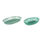image of Concasse MCCANG - Oval Plastic Serving Basket, 10" x 6-3/4" x 2" Green, Perfect for Restaurant Use