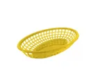 image of Concasse MCCANY Basket - Oval Plastic Serving Basket, 10" W x 6-3/4" D x 2" H, Yellow, Restaurant Use