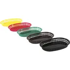 image of Concasse MCCANYL Oval Food Serving Basket, 10-3/4" W x 7-1/4" D x 1-1/2" H, Deluxe Yellow Plastic