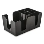 image of Concasse MCCAS Bar Caddy – Six-Compartment Organizer, Black Plastic, Bartending Smallwares Essential
